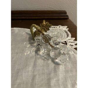 Spray of Clear Grapes with Gold Leaves